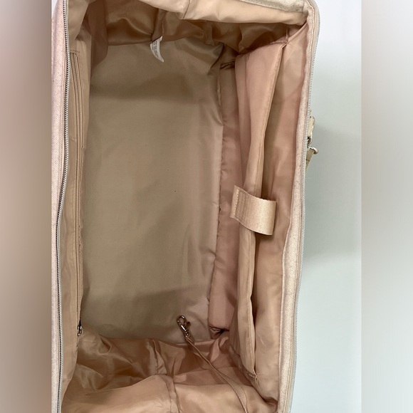 Beis The Weekender Beige Canvas Tote Bag Overnight Zipper Travel - Picture 9 of 12